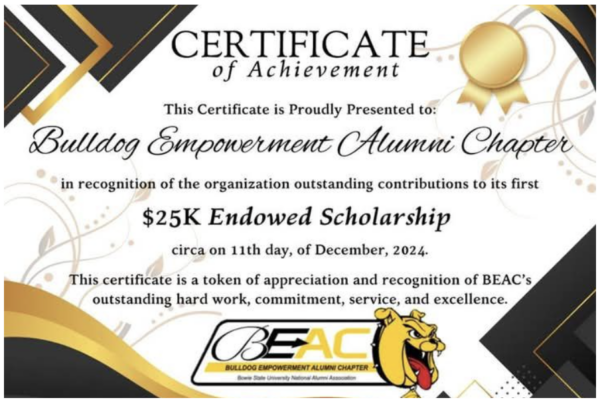 $25,000 Endowed Scholarship Certificate